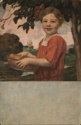 Portrait of a Girl with Fruit Basket Postcard