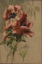 Red Flowers C. Klein Postcard Postcard