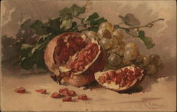 Pomegranate and Grapes C. Klein Postcard Postcard