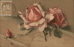 Pink Roses C. Klein Postcard Postcard