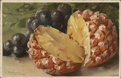 Pineapple and Grapes C. Klein Postcard Postcard