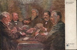 Men playing cards Postcard