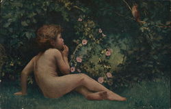 Nude child in nature Children Postcard Postcard