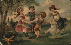 Children Playing Postcard Postcard