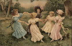 Girls at Play Postcard