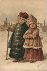 Little Russian Children Postcard Postcard