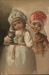 Russian Children with a chalise Postcard Postcard