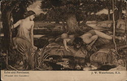 Echo and Narcissus - J. W. Waterhouse, R.A. Fantasy Postcard Postcard