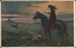 The Horseman of Death on the Battlefield Postcard