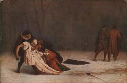 Man Killed in Sword Fight Postcard