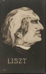 Liszt Profile, Comprised of Nude Women Metamorphic Postcard Postcard