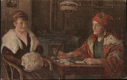 Kartenlegerin - Fortune Teller Postcard