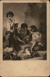 Group of Kids Playing with Rocks Postcard