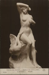 Leda and the Swan Sculpture & Carving Postcard Postcard