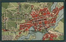 Street Map of Potsdam Germany Postcard Postcard