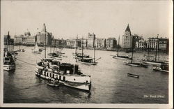 Boats in Harbor Shanghai, China Postcard Postcard Postcard