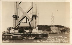 Majestic and Massive Rise the Towers of the San Francisco Oakland Bay Bridge California Postcard Postcard Postcard