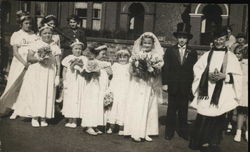 Children Recreating Wedding Party Postcard