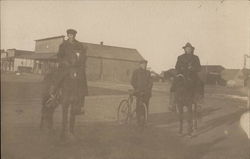 Frontier - Two Men on Horses, Bicycle Postcard Postcard Postcard