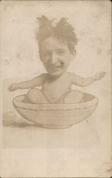 Man's Head on Drawn Baby Body Postcard Postcard Postcard