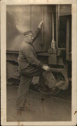 Uncle Irving, Train Engineer Postcard