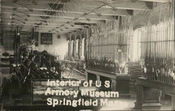 Interior of US Armory Museum Postcard