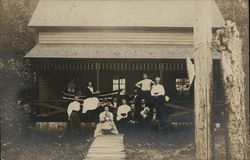 A Group of Vacationers, Pleasant Lake Cottage Postcard