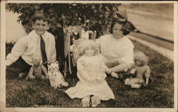 Children Posing With Toys Postcard