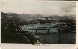 Town, River and Bridge Trail, BC Canada British Columbia Postcard Postcard Postcard