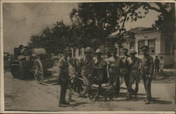 Soldiers With Caterpillar Tractor Postcard