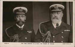 H.M. King Edward VII & H.R.H. The Prince of Wales Postcard