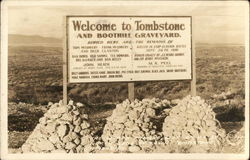 Welcome to Tombstone and Boothill Graveyard Arizona Postcard Postcard Postcard