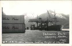 W.P. & Y.R. Straddle Carriers Loading Freight Skagway, AK Postcard Postcard Postcard