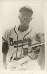 Hank Aaron, Milwaukee Braves Baseball Postcard Postcard Postcard