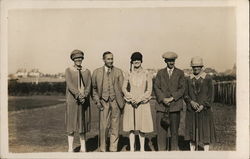 Five Men and Women on Golf Course Postcard