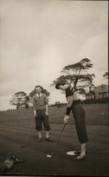 Golfing Couple Women Postcard Postcard Postcard