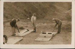 Men Playing Miniature Golf Postcard