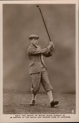 H.R.H. Prince of Wales Golfing Postcard Postcard Postcard