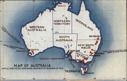 Map of Australia Postcard Postcard Postcard