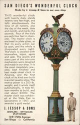 San Diego's Wonderful Clock California Postcard Postcard Postcard