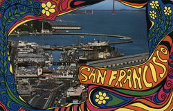 Fisherman's Wharf - Hippie Art Postcard