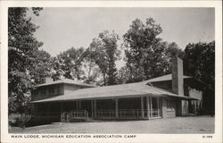 Main Lodge, Michigan Education Association Camp Postcard