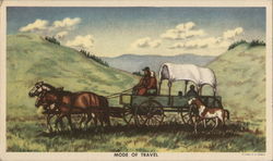 Mode of Travel Cowboy Western Postcard Postcard Postcard