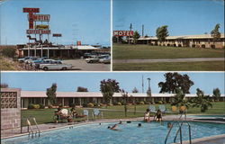 Tulare Inn Motel - Perry's Coffee Shop Postcard