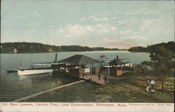 Boat Landing, Lincoln Park, Lake Quinsigamond Postcard