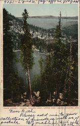 Four Lakes: Tahoe, Fallen Leaf, Upper and Lower Angora Lake Tahoe, CA Postcard Postcard Postcard