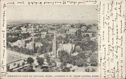 Bird-s-Eye View Looking N.W. from Capitol Dome Lincoln, NE Postcard Postcard Postcard