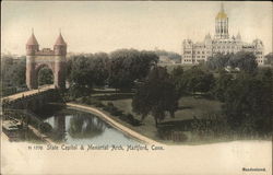 State Capitol & Memorial Arch Hartford, CT Postcard Postcard Postcard