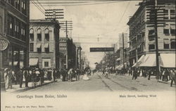 Main Street, looking West Boise, ID Postcard Postcard Postcard