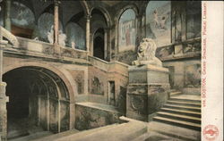 Grand Staircase, Public Library Postcard